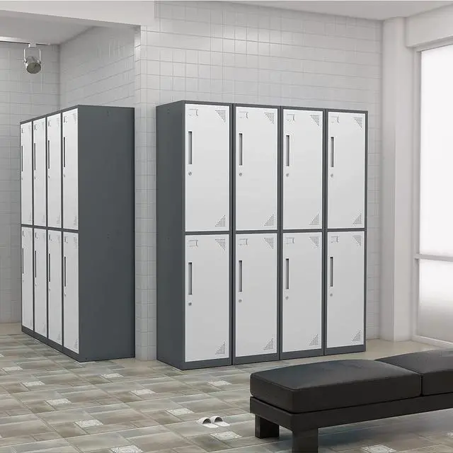 Alt view image 5 of 6 - Metal Lockers for Employees with Lock, Employees Locker Storage Cabinet with 2 Doors, Tall Steel Storage Locker for Gym, School, Office