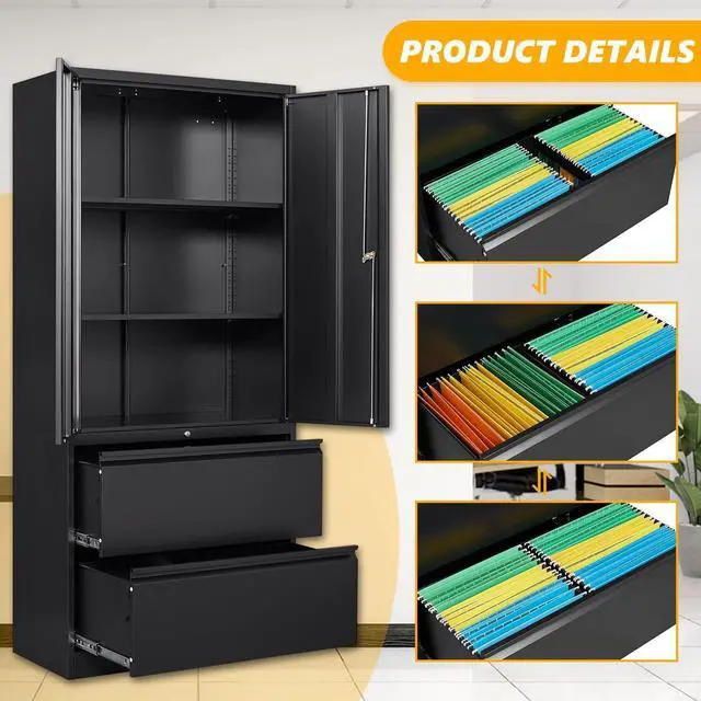 Alt view image 6 of 7 - File Cabinet, Metal Storage Cabinet with Adjustable Shelf for Home Office