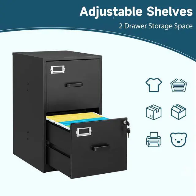Alt view image 6 of 6 - AFAIF 2-Drawer File Cabinet:Lockable Metal Storage for Home or Office. Fits Letter Files, Easy Assembly,Durable and Compact Design