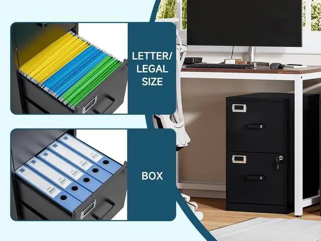 Alt view image 5 of 6 - AFAIF 2-Drawer File Cabinet:Lockable Metal Storage for Home or Office. Fits Letter Files, Easy Assembly,Durable and Compact Design