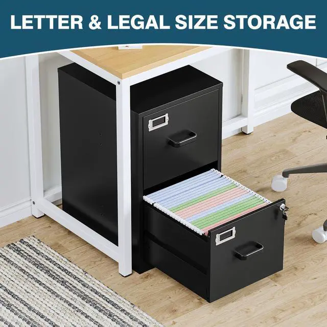 Alt view image 4 of 6 - AFAIF 2-Drawer File Cabinet:Lockable Metal Storage for Home or Office. Fits Letter Files, Easy Assembly,Durable and Compact Design
