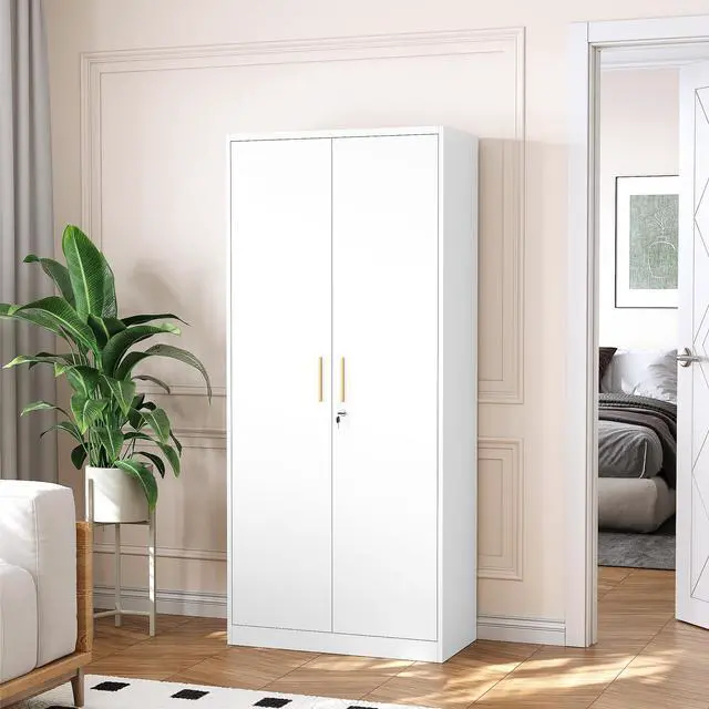 Alt view image 3 of 7 - AFAIF 71" Metal Garage Cabinet: 2 Doors, 4 Adjustable Shelves, Locking Storage. Steel Cabinet for Home, Office, Garage, Shop, or School Use.