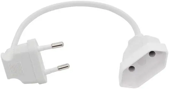 Main image of 1PCS EU Power Adapter Cord,90 Degree Angled European Round 2Pin Male to Female Plug Power Cable For UPS PDU colourWhite
Cable length:(0.3m)