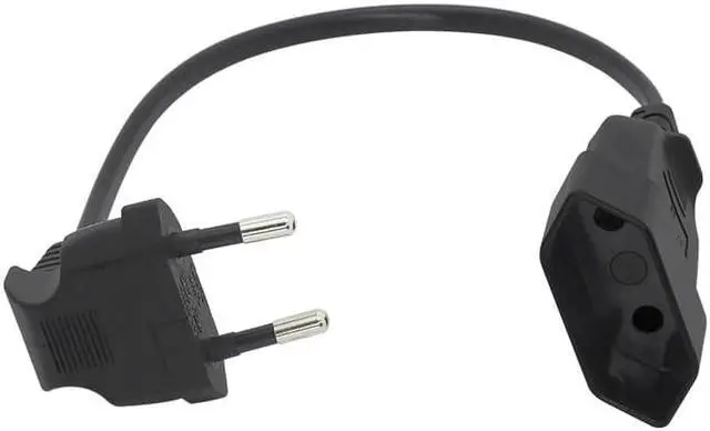 Main image of 1PCS EU Power Adapter Cord,90 Degree Angled European Round 2Pin Male to Female Plug Power Cable For UPS PDU colourBlack
Cable length:0.6m
