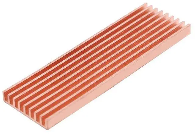 Alt view image 2 of 6 - Pure Copper Heatsink Cooler Heat Sink Thermal Conductive Adhesive for M.2 2280 PCI-E NVME SSD Blade Color: 2 mm