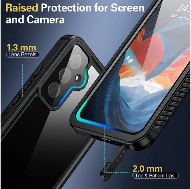 Alt view image 6 of 7 - BONAEVER For Samsung Galaxy A54 5G Case Waterproof Samsung A54 5G Case with Built-in Lens &Screen Protector [Real 360][IP68 Underwater] [ Shockproof] Phone Case for Samsung A54 5G