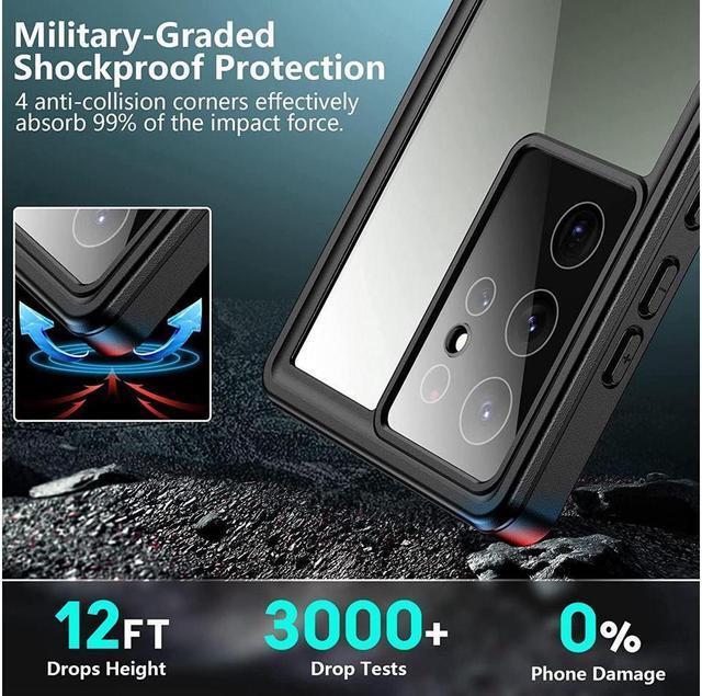 Alt view image 4 of 7 - BONAEVER For Samsung Galaxy S23 Ultra Case Waterproof Built-in Screen Protector Protective Shockproof Anti-Scratch Rugged Cover for Galaxy S23 Ultra 5G 6.8'' 2023
