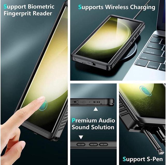 Alt view image 6 of 7 - BONAEVER For Samsung Galaxy S23 Ultra Case Waterproof Built-in Screen Protector Protective Shockproof Anti-Scratch Rugged Cover for Galaxy S23 Ultra 5G 6.8'' 2023