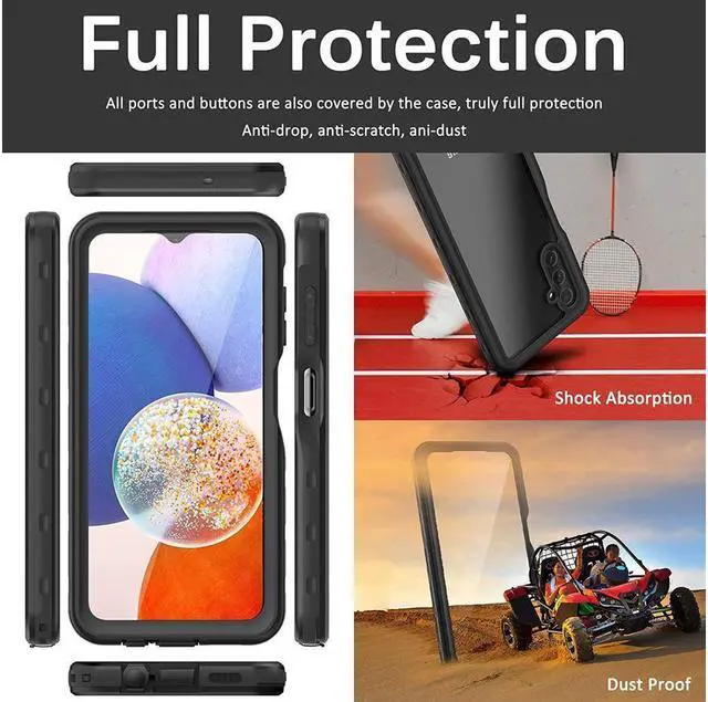 Alt view image 5 of 7 - BONAEVER For Samsung Galaxy A14 5G Case Waterproof Built-in HD Clear Screen Protector Shockproof Professional Waterproof Case Cover for Galaxy A14 5G 2023
