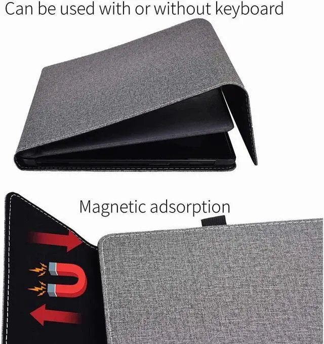Alt view image 6 of 7 - BONAEVER Case for 13 Inch Microsoft Surface Pro 9 2022 / Surface Pro 8 2021 - Multiple Angle Viewing PU Leather Business Cover with Pencil Holder