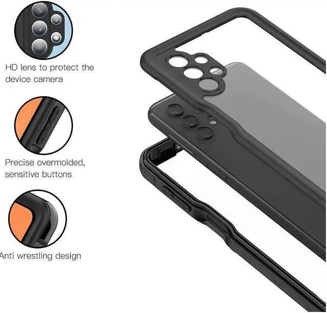 Alt view image 2 of 7 - BONAEVER For Samsung Galaxy A32 5G Waterproof Case with Built-in Screen Protector Du Standproof Shockproof Case Underwater Protective Cover for Galaxy A32 5G