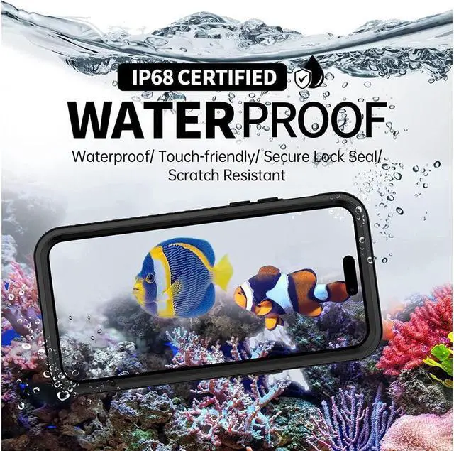 Alt view image 2 of 6 - BONAEVER For Apple iPhone 14 Pro Max Waterproof Case with Built-in Screen Protector IP68 Shockproof Protective Cover For iPhone 14 Pro Max 6.7 inch