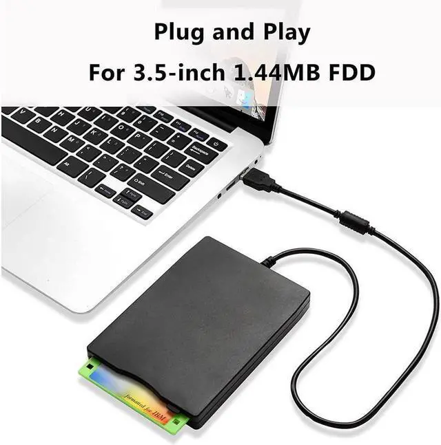 Alt view image 2 of 7 - 3.5" USB External Floppy Disk Drive, 3.5-inch Portable 1.44MB FDD Diskette Drive for Windows 2000/XP/Vista/7/8, Plug and Play Floppy Disk Reader Adapter for PC Laptop Desktop Computer Notebook