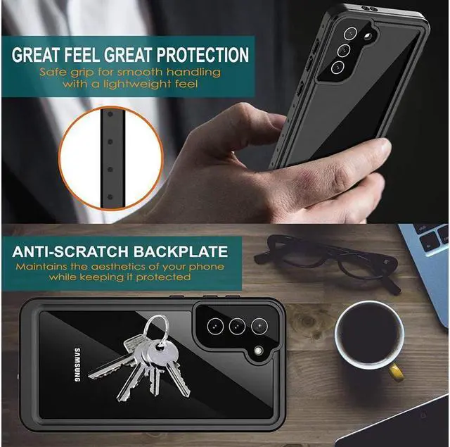 Alt view image 4 of 7 - BONAEVER For Samsung Galaxy S21 Case Waterproof Du Standproof Shockproof Case with Built-in Screen Protector Protective Cover for Samsung Galaxy S21 5G 6.2 Inch