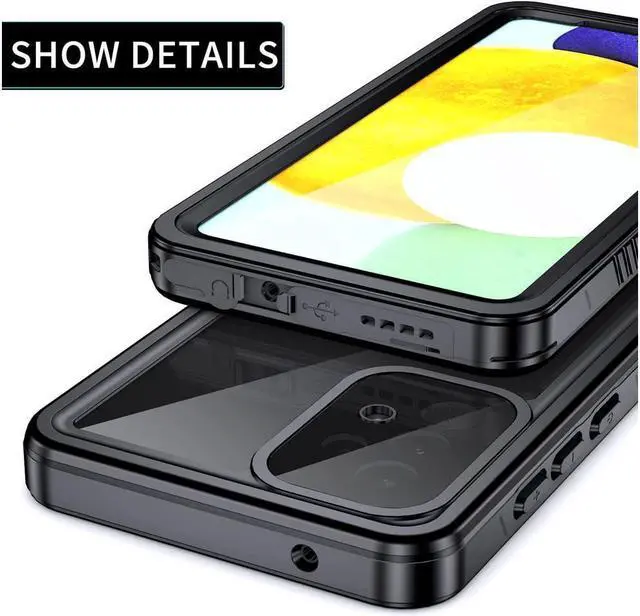 Alt view image 7 of 7 - BONAEVER For Samsung Galaxy A72 Case Waterproof Shockproof Bumper Case with Built-in Screen Protector Du Standproof Phone Cover for Galaxy A72 4G/5G 6.7 Inch