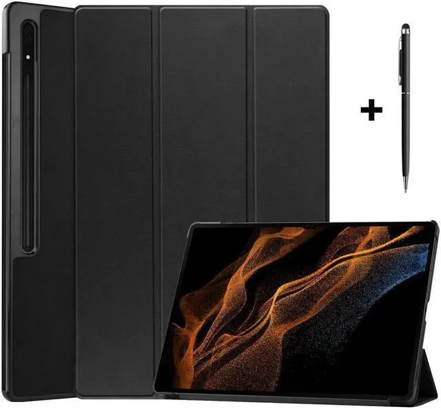 Main image of BONAEVER For Samsung Galaxy Tab S8 Ultra Case 14.6 Inch 2022 with S Pen Holder Model SM-X900 / SM-X906 Slim Stand Protective Smart Folio Cover with Universal Stylus Pen