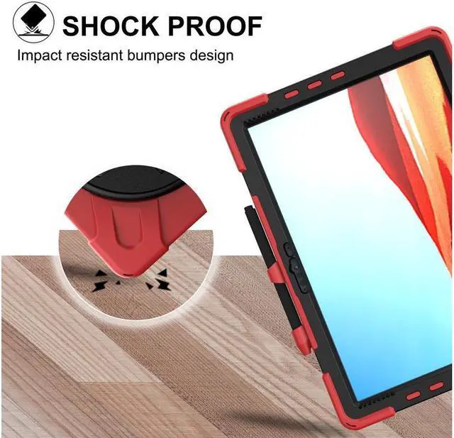 Alt view image 6 of 7 - BONAEVER For Microsoft Surface Pro X 13 inch Case Shockproof Protective Cover with Pen Holder Hand Strap Rotating Stand and Shoulder Strap