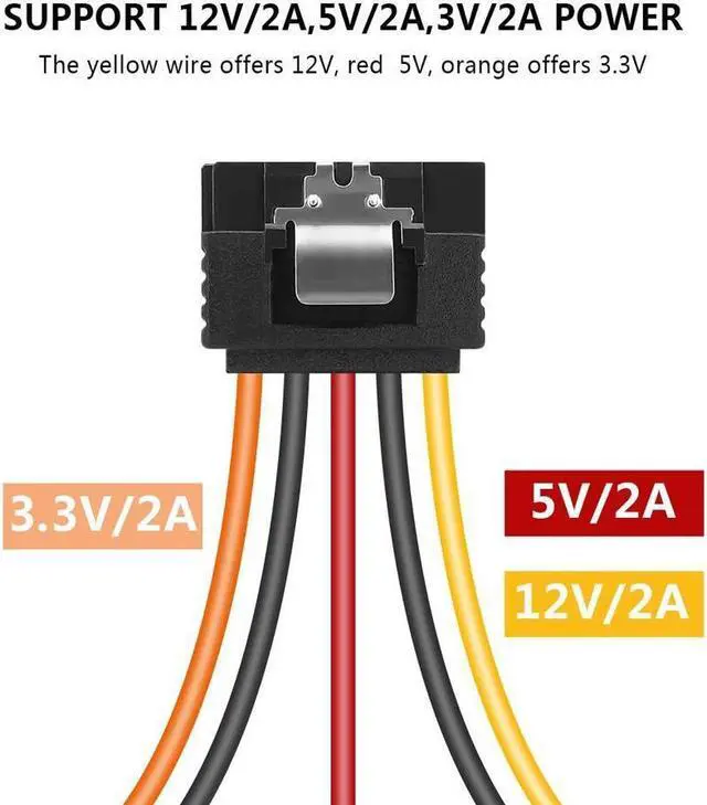 Alt view image 2 of 6 - BONAEVER 15 Pin SATA Power Y-Splitter Cable 8 Inches - 2 Pack