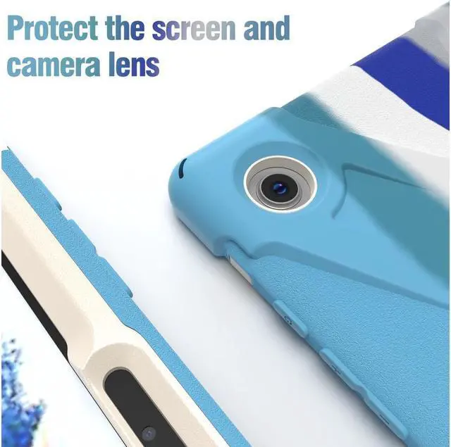 Alt view image 6 of 7 - BONAEVER Case for Samsung Galaxy Tab A8 10.5 inch 2022 Case Shockproof Protective Cover with 360 Degree Rotatable Stand + Pencil Holder + Adjustable Hand Strap Shoulder Belt