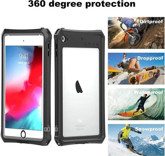 Alt view image 7 of 7 - BONAEVER iPad Mini 4 / Mini 5 Waterproof Case Protective Shockproof Dustproof Cover Case with Adjustable Stand Built-in Screen Protector Shoulder Strap for Apple iPad Mini 5/iPad Mini 4 7.9 Inches