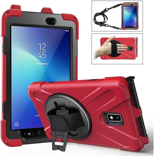 Main image of BONAEVER Case for Samsung Galaxy Tab Active 2 8.0 inch 2017 SM-T390 T395 T397 Protective Cover with Pen Holder with Stand and & Shoulder Strap