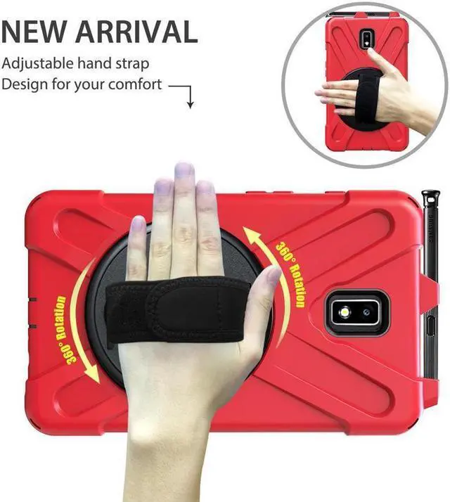 Alt view image 2 of 7 - BONAEVER Case for Samsung Galaxy Tab Active 2 8.0 inch 2017 SM-T390 T395 T397 Protective Cover with Pen Holder with Stand and & Shoulder Strap