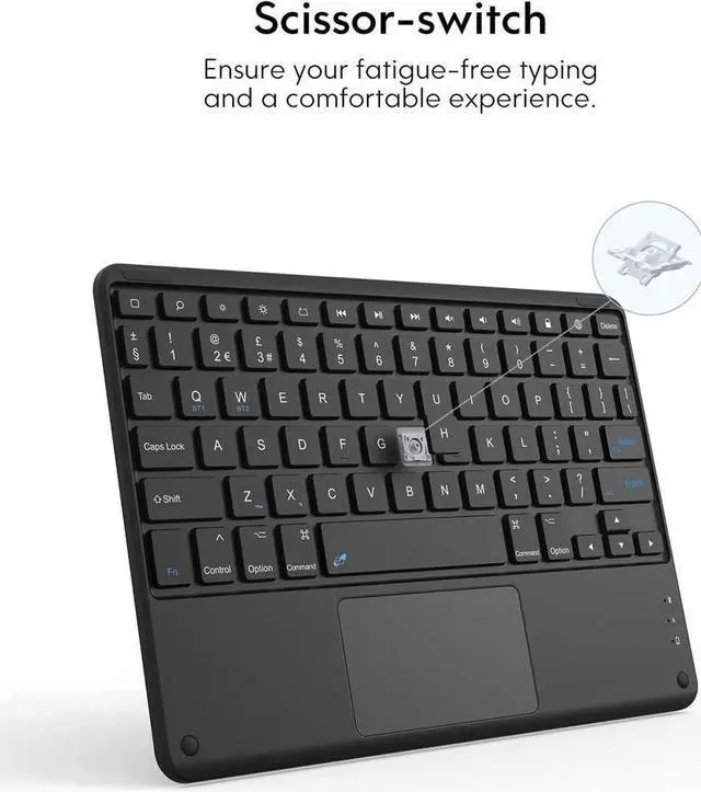 Alt view image 6 of 7 - BONAEVER Touchpad Keyboard Case For iPad (A16) 11th Generation 11 Inch 2025, iPad 10th Generation 10.9 inch 2022 with Backlit Trackpad Stand Cover with Wireless Keyboard Pencil Holder