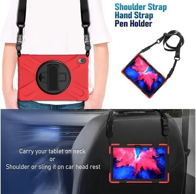 Alt view image 2 of 7 - BONAEVER Case for Lenovo Tab P11 Plus / P11 11 inch 2022 2021 2020 TB-J606F TB-J606X TB-J616F TB-J607F with Stand Shoulder Strap Shockproof Cover