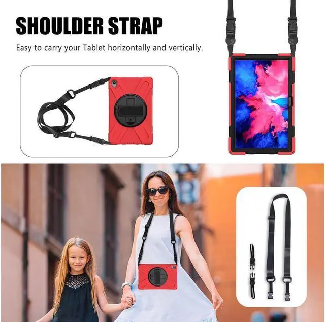 Alt view image 3 of 7 - BONAEVER Case for Lenovo Tab P11 Plus / P11 11 inch 2022 2021 2020 TB-J606F TB-J606X TB-J616F TB-J607F with Stand Shoulder Strap Shockproof Cover