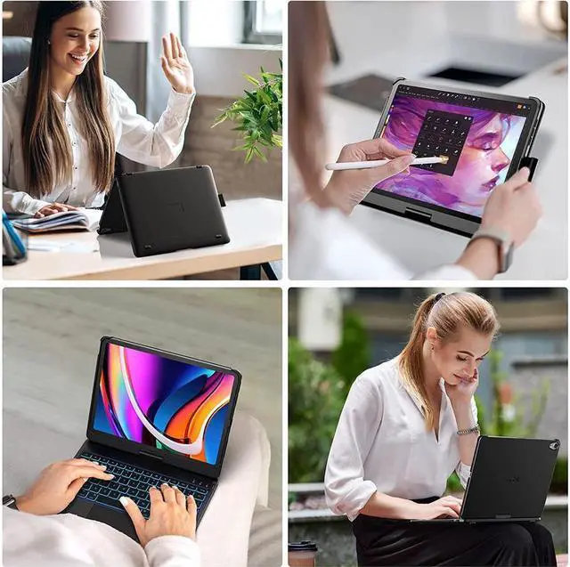 Alt view image 7 of 7 - BONAEVER Touchpad Case with Keyboard for iPad (A16) 11th Generation 11 Inch 2025, iPad 10th Generation 10.9 inch 2022 with Trackpad - 360° Rotatable - Wireless Backlit Keyboard Cover with Pen Holder