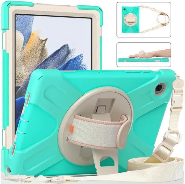 Main image of BONAEVER Case for Samsung Galaxy Tab A8 10.5 inch 2022 Case Shockproof Protective Cover with 360 Degree Rotatable Stand + Pencil Holder + Adjustable Hand Strap Shoulder Belt
