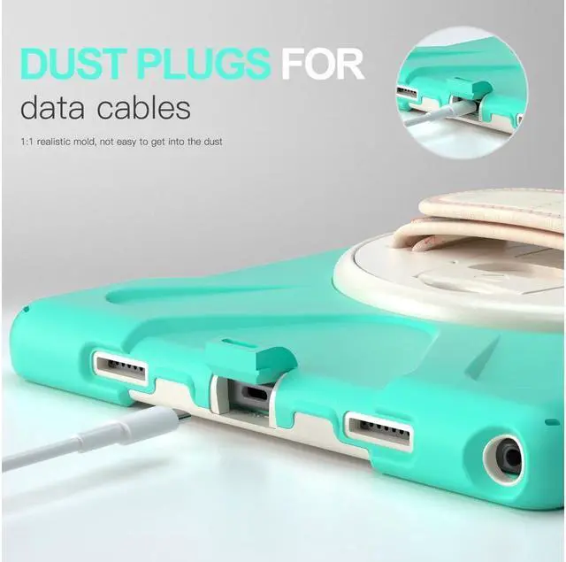 Alt view image 6 of 7 - BONAEVER Case for Samsung Galaxy Tab A8 10.5 inch 2022 Case Shockproof Protective Cover with 360 Degree Rotatable Stand + Pencil Holder + Adjustable Hand Strap Shoulder Belt