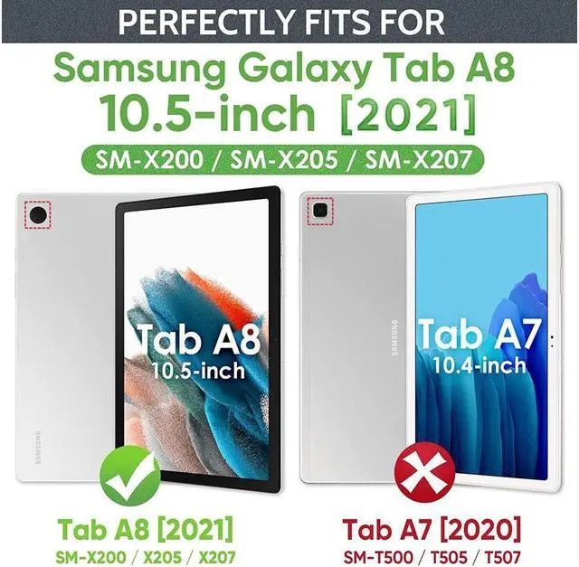 Alt view image 2 of 7 - BONAEVER Case for Samsung Galaxy Tab A8 10.5 inch 2022 (SM-X200/ SM-X205/ SM-X207) with Screen Protector [360 Degree Rotatable Stand & Hand Strap] Pen Holder Shoulder Strap for Galaxy Tab A8 10.5 2022
