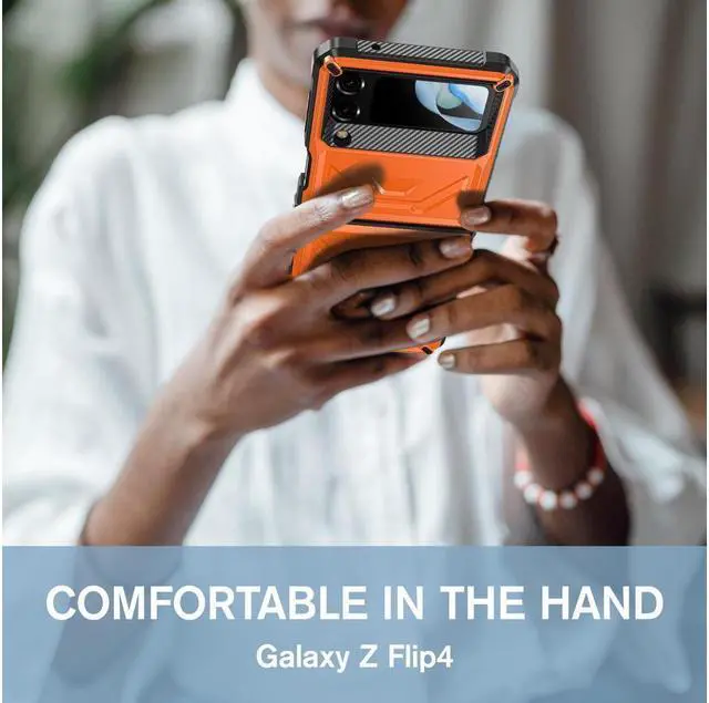 Alt view image 6 of 7 - BONAEVER For Samsung Galaxy Z Flip 4 5G 2022 Case with Slide Camera Cover Military Grade Protective Armor Phone Case Shockproof Cover