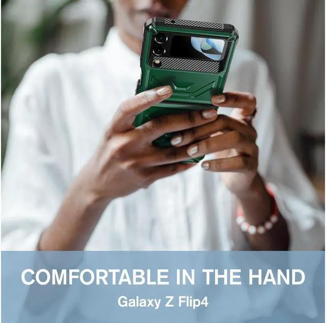 Alt view image 6 of 7 - BONAEVER For Samsung Galaxy Z Flip 4 5G 2022 Case with Slide Camera Cover Military Grade Protective Armor Phone Case Shockproof Cover