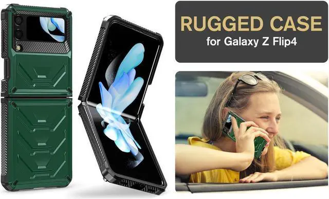 Alt view image 7 of 7 - BONAEVER For Samsung Galaxy Z Flip 4 5G 2022 Case with Slide Camera Cover Military Grade Protective Armor Phone Case Shockproof Cover
