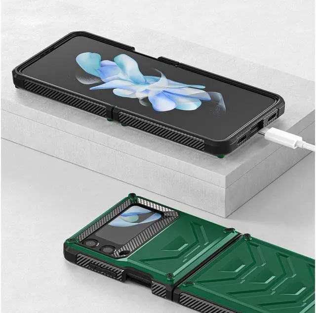 Alt view image 3 of 7 - BONAEVER For Samsung Galaxy Z Flip 4 5G 2022 Case with Slide Camera Cover Military Grade Protective Armor Phone Case Shockproof Cover