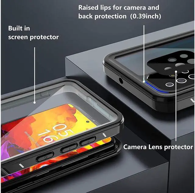 Alt view image 5 of 7 - BONAEVER for Samsung Galaxy A51 5G Case Waterproof with Built-in-Screen Protector Shockproof IP68 Waterproof Case for Galaxy A51 5G (Not for 4G Version)