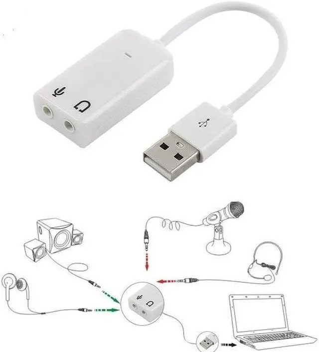 Main image of USB Sound Card Virtual 7.1 3D External USB Audio Adapter USB To Jack 3.5mm Earphone Micphone Sound Card for Laptop Notebook PC
