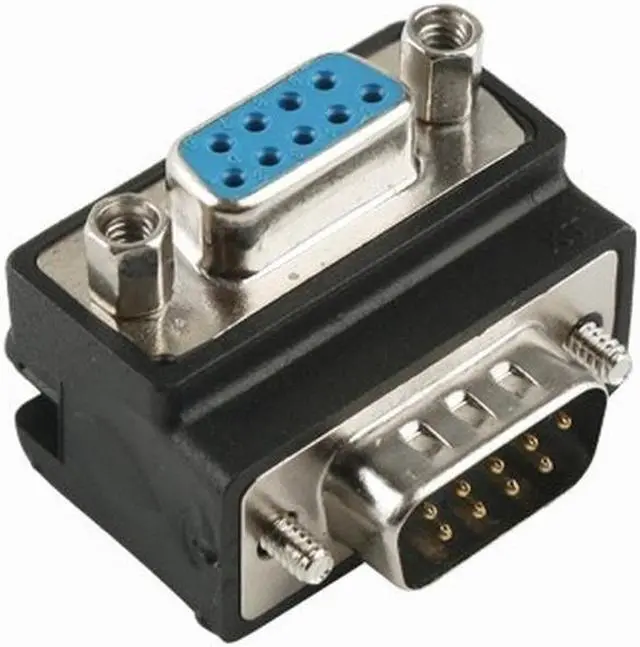 Main image of 1pcs VGA 15 Pin Male Plug To Female Jack Gender Changer Conversion Adapter Right Angle HD15 Computer Monitor Video Connector