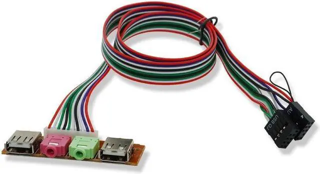 Main image of PC Computer USB Port Audio Headset Microphone Cable Support Front Panel