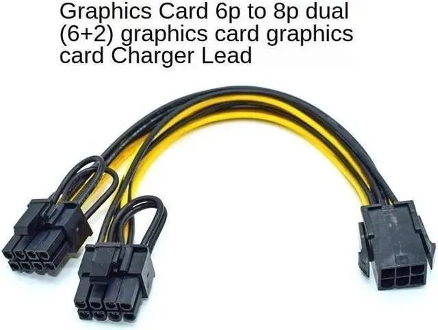 Main image of 6-pin PCI Express To 2 X PCIE 8 (6+2) Pin Dual 8 Pin Motherboard Graphics Video Card PCI GPU VGA Splitter Hub Power Cable Cord