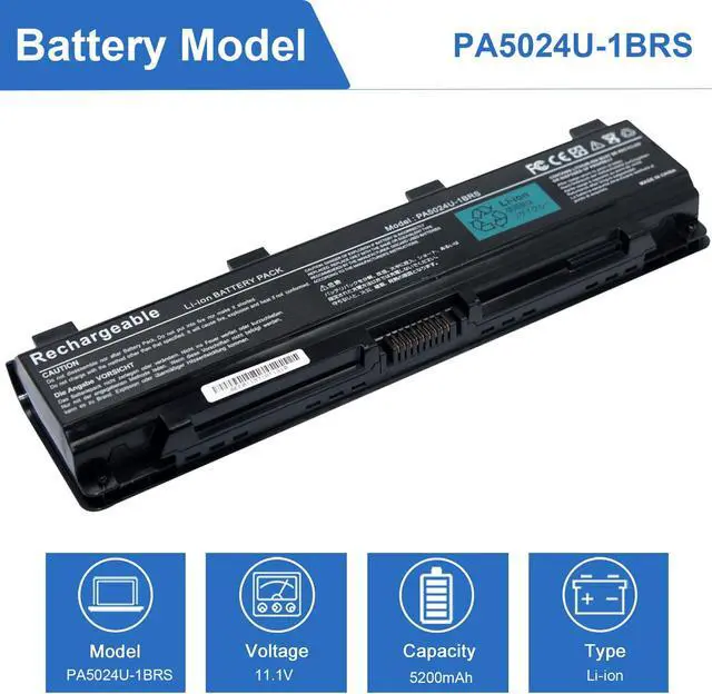 Alt view image 2 of 5 - 11.1V Battery for Toshiba Satellite C55-C5268 C55D-A5333 C55-A5286 Tecra A50-A1550 PABAS274