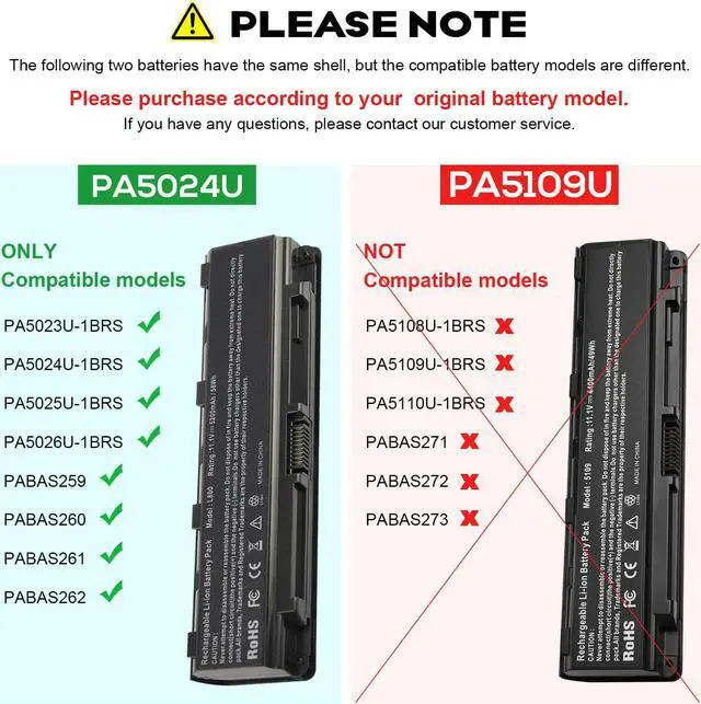 Alt view image 5 of 5 - 11.1V Battery for Toshiba Satellite C55-C5268 C55D-A5333 C55-A5286 Tecra A50-A1550 PABAS274