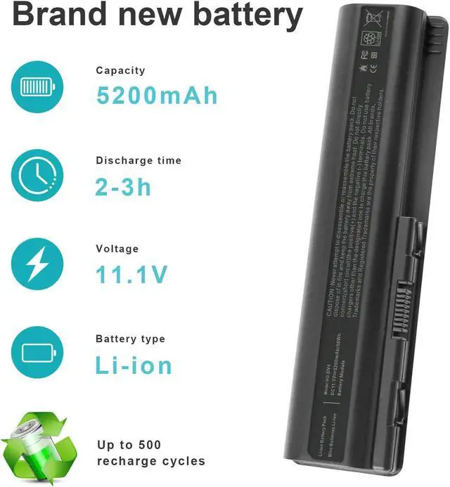 Alt view image 2 of 5 - 11.1V Battery for HP Pavilion dv6-1050us dv4-2165dx dv4t-1600 dv4-2170us dv4-2000 dv4-2170us dv4-2000