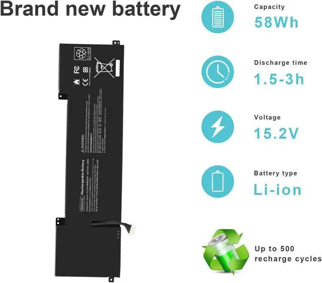 Alt view image 4 of 5 - 15.2V Battery for HP Omen 15-5021TXHP 15-5022TXHP 15-5023TXHP 15-5024TX