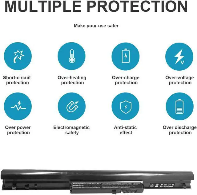 Alt view image 2 of 5 - 14.4V Battery for HP VK04 Pavilion 14-B032WM 15-B130SA 14-B109WM 14-B109WM 15-B129WM Sleekbook