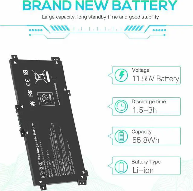 Alt view image 3 of 5 - 11.55V Battery for HP L09280-855 L09281-855 L09911-141 L09911-421 LK03048XL