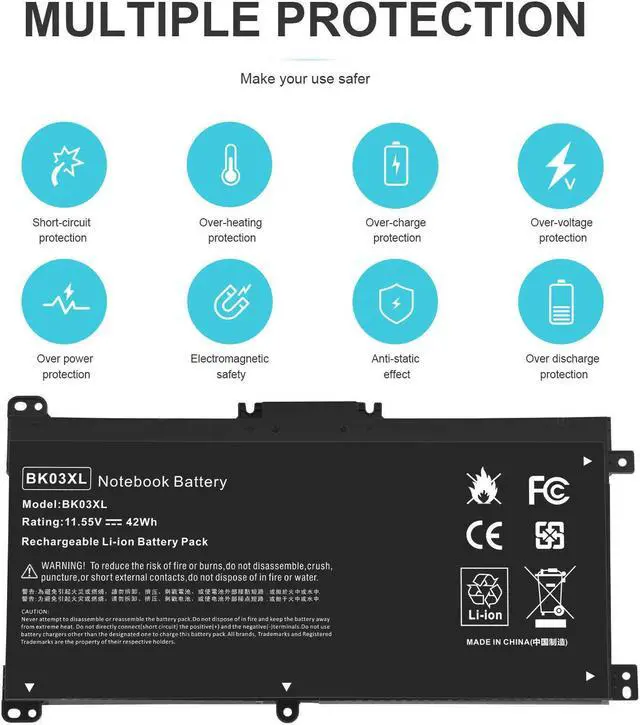 Alt view image 3 of 5 - 11.55V Battery for HP Pavilion x360 14-ba017ng 14-ba018ng 14-ba018ca 14-ba019ng 14-ba020ng