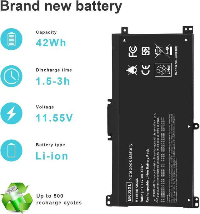 Alt view image 4 of 5 - 11.55V Battery for HP Pavilion x360 14-ba017ng 14-ba018ng 14-ba018ca 14-ba019ng 14-ba020ng